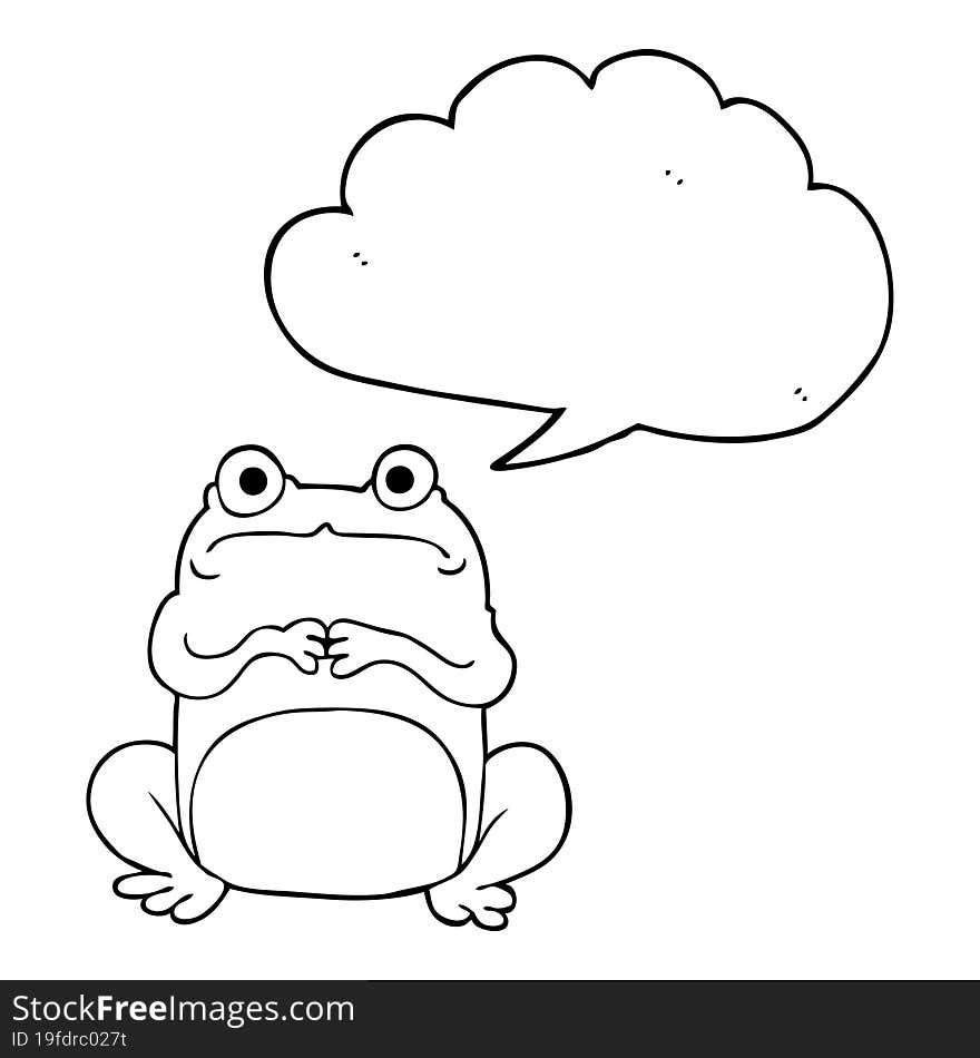 speech bubble cartoon nervous frog