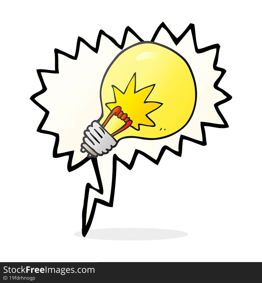 speech bubble cartoon light bulb