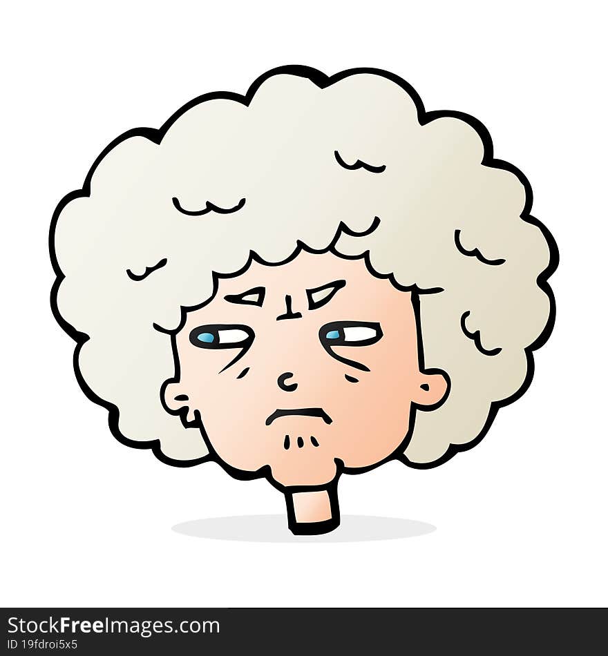 cartoon bitter old woman