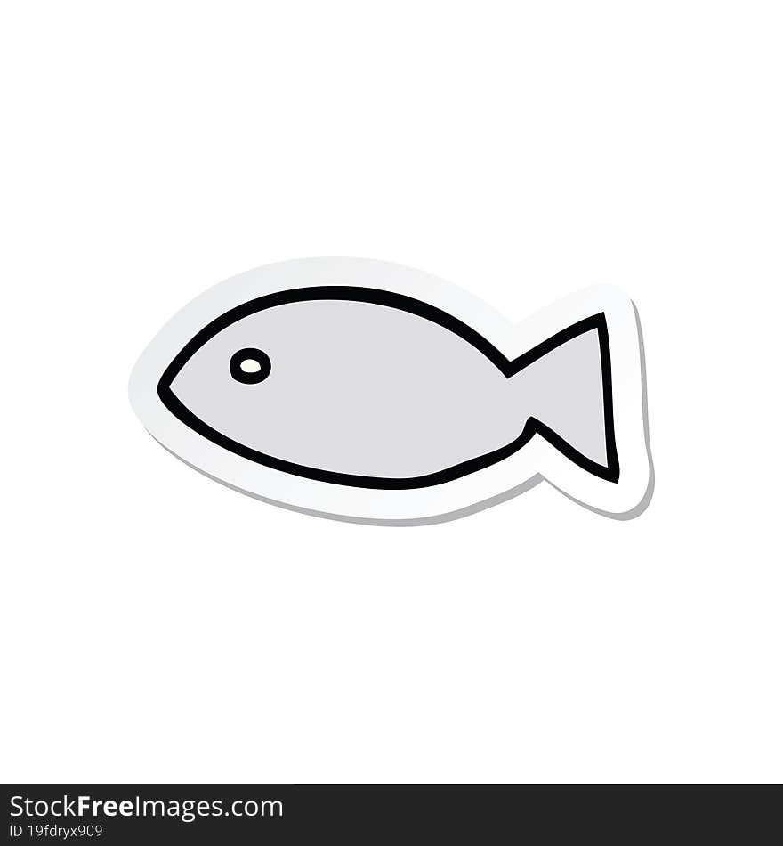 Sticker Of A Cartoon Fish Symbol