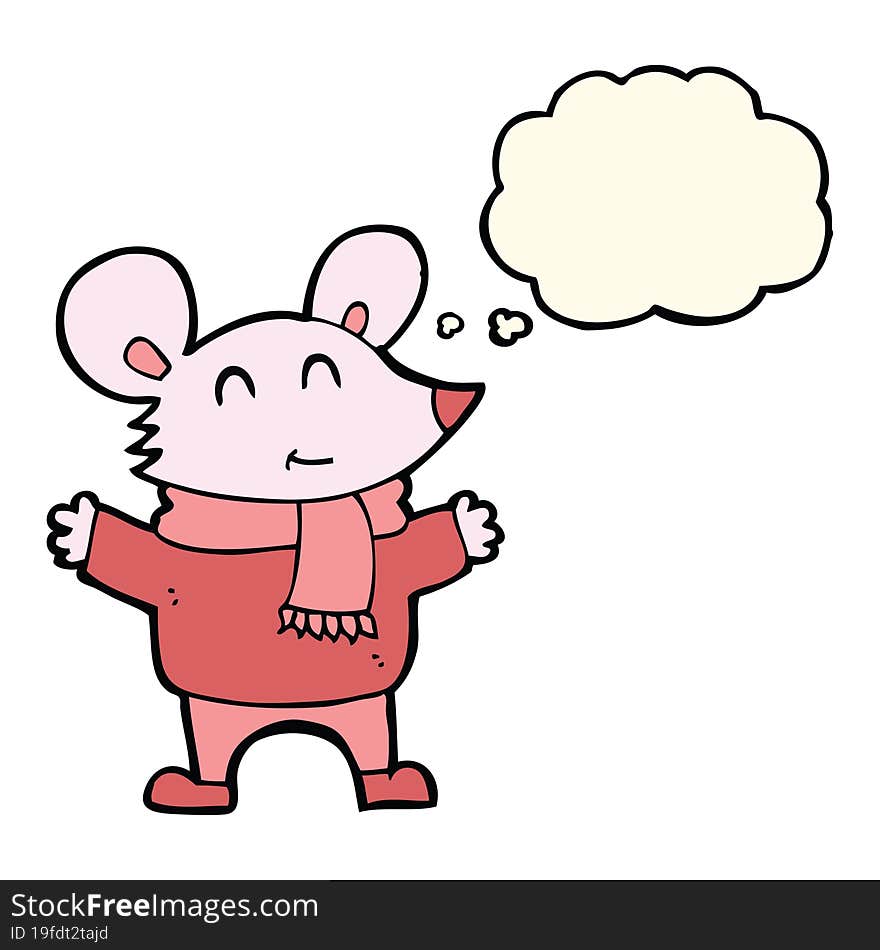 cartoon mouse with thought bubble