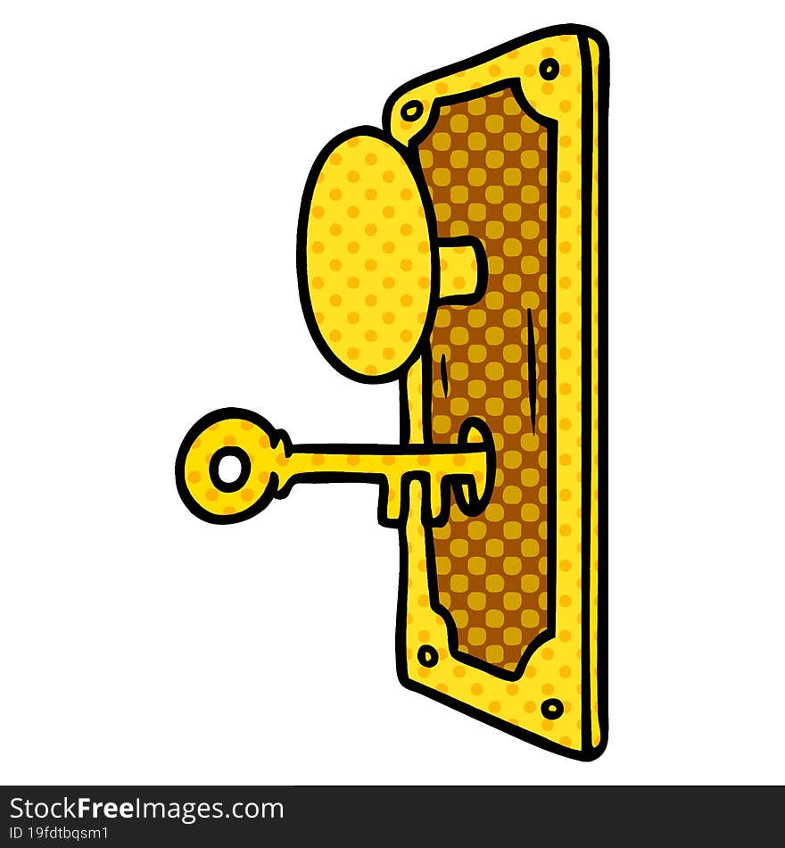 hand drawn cartoon doodle of a door handle