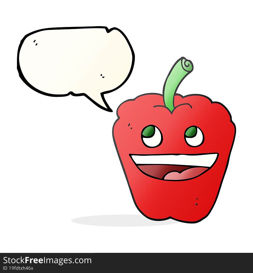 freehand drawn speech bubble cartoon pepper