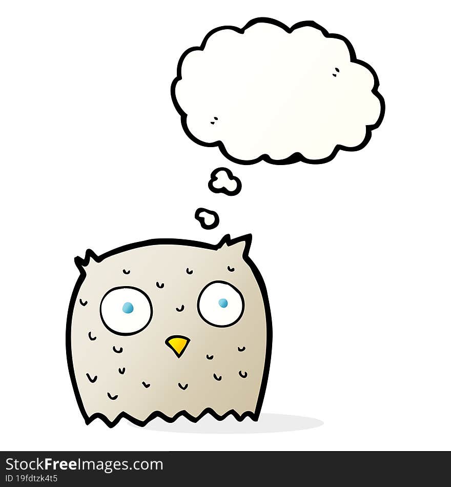 Cartoon Owl With Thought Bubble