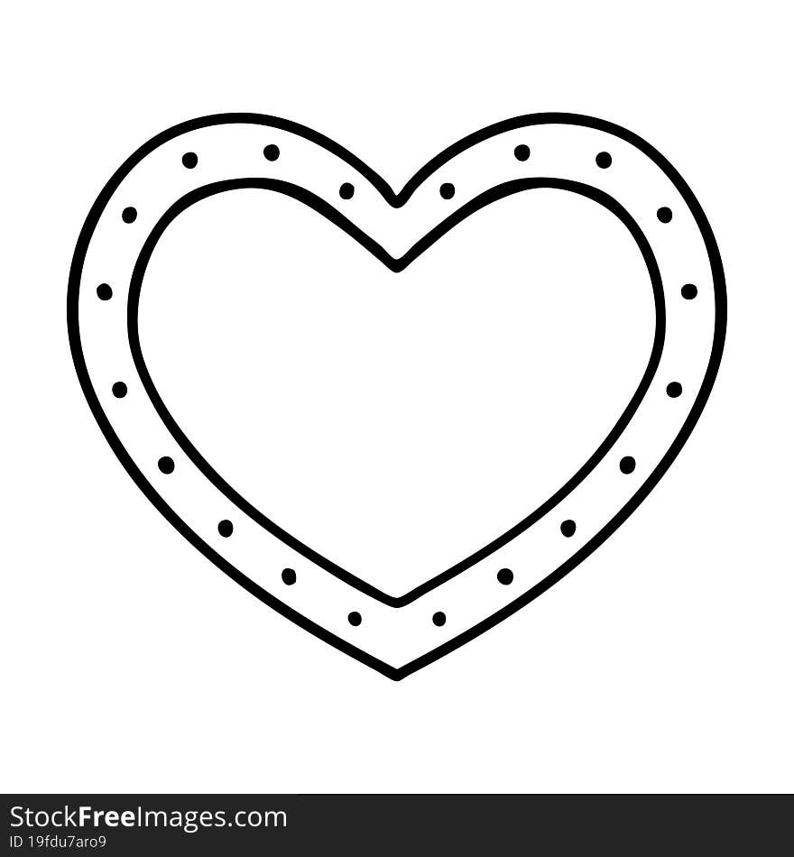 black line tattoo of a heart