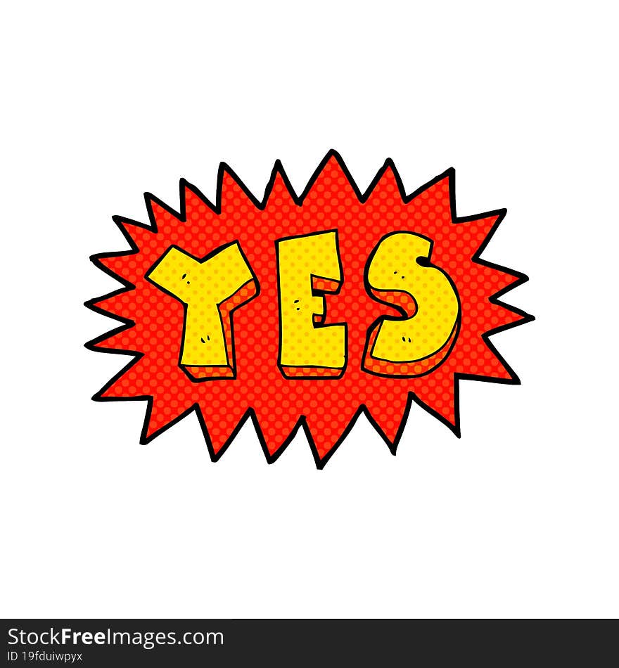 Cartoon Yes Sign