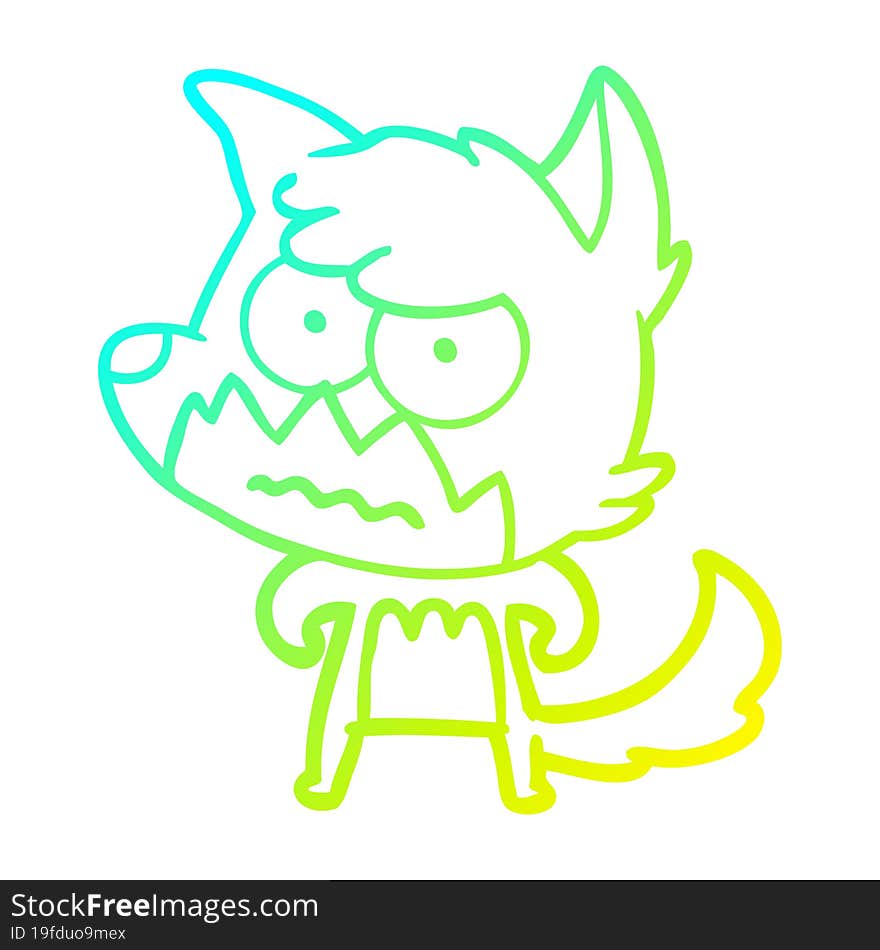 cold gradient line drawing cartoon annoyed fox