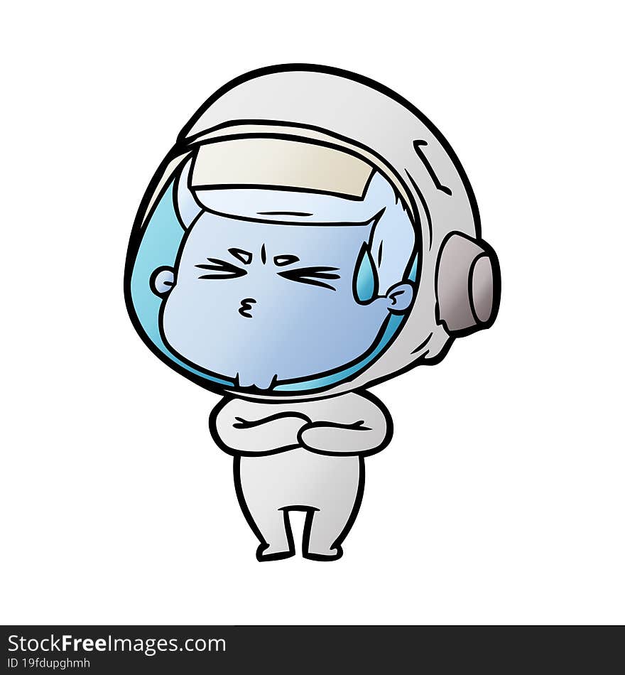 cartoon stressed astronaut. cartoon stressed astronaut