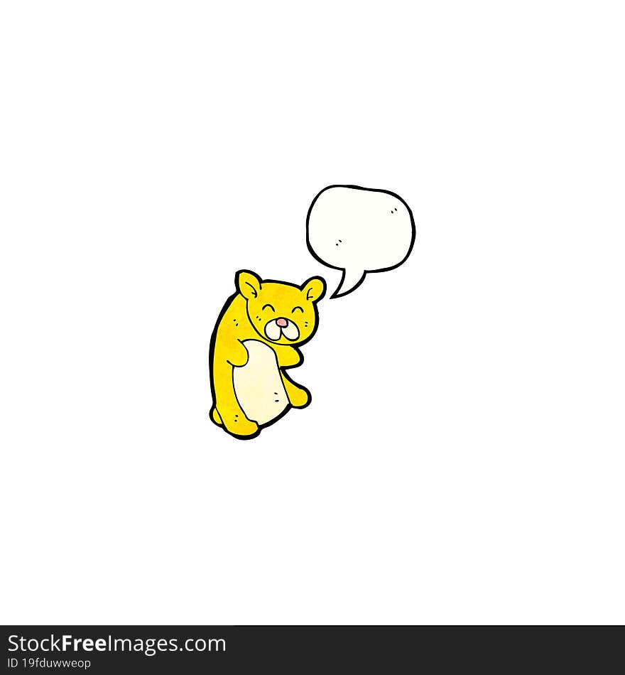 cartoon bear with speech bubble