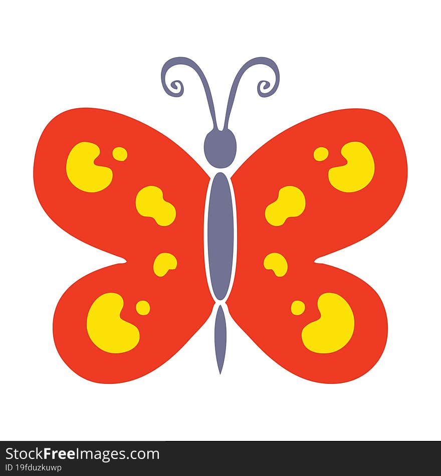 quirky hand drawn cartoon butterfly