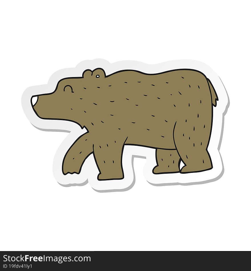 sticker of a cartoon bear