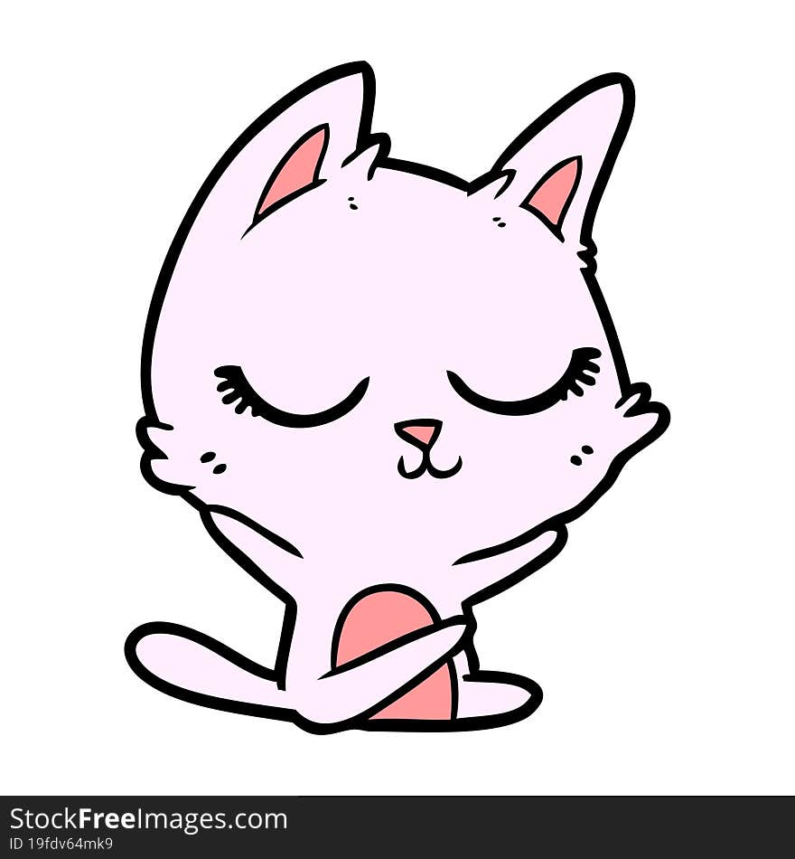 calm cartoon cat. calm cartoon cat