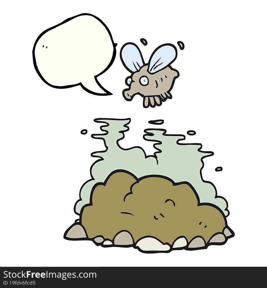 speech bubble cartoon fly and manure