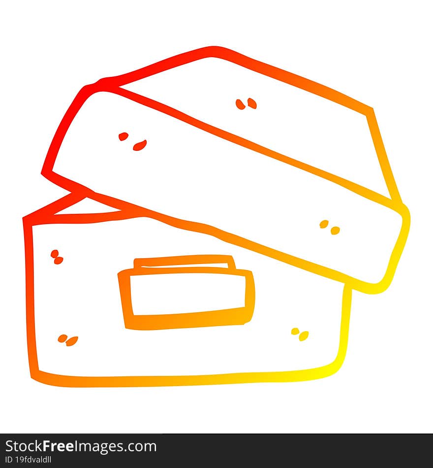 warm gradient line drawing cartoon old filing box