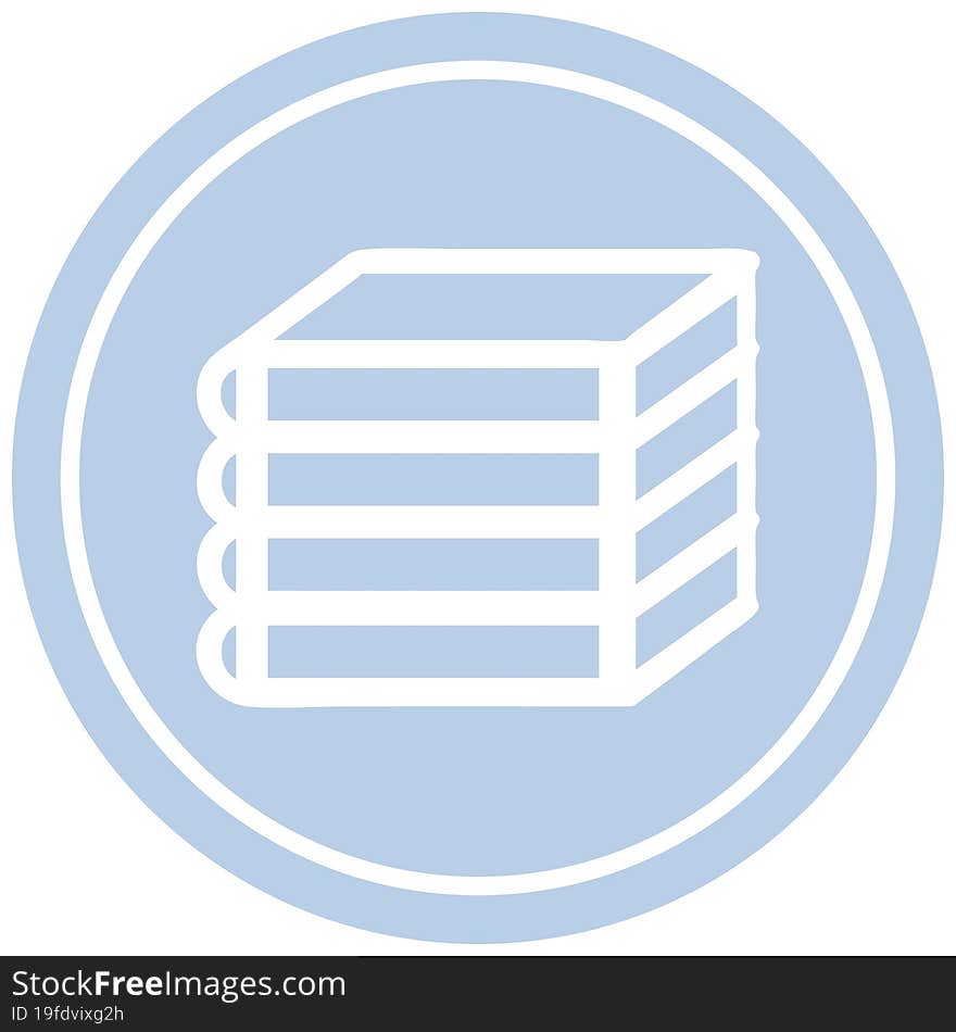 stack of books circular icon