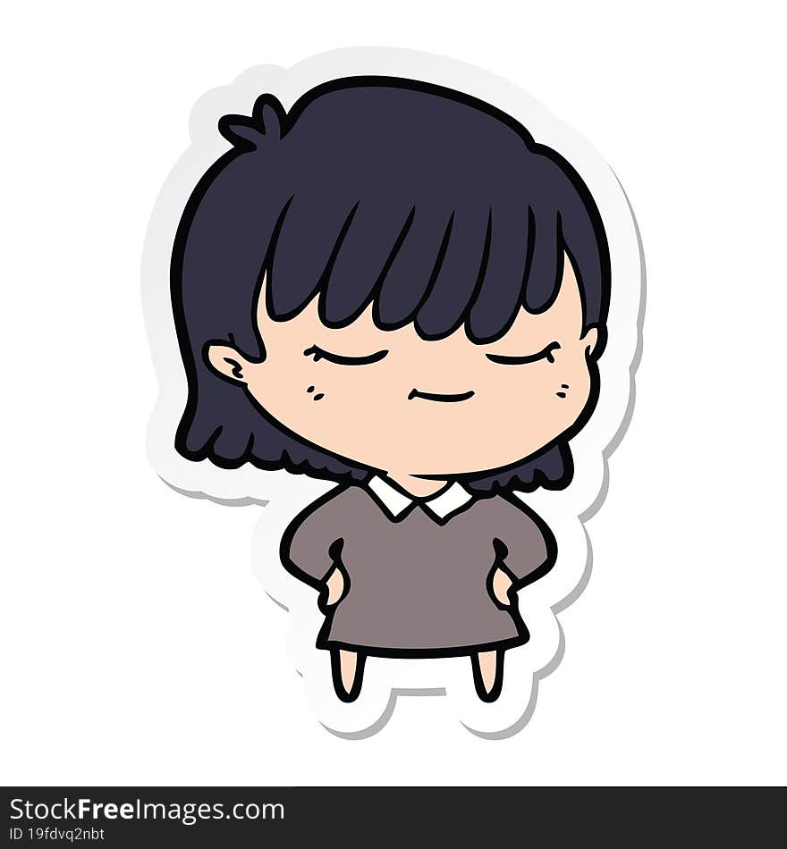 sticker of a cartoon woman