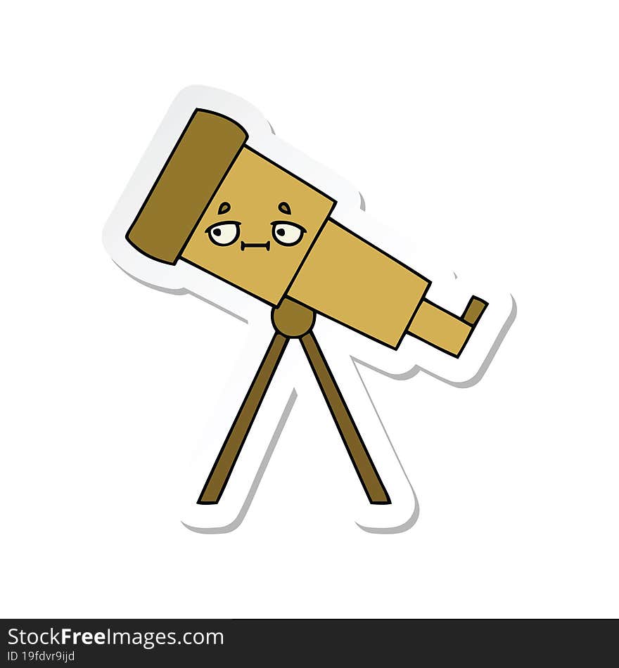 sticker of a cute cartoon telescope