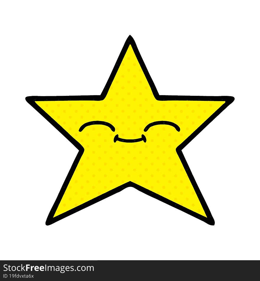 comic book style cartoon gold star