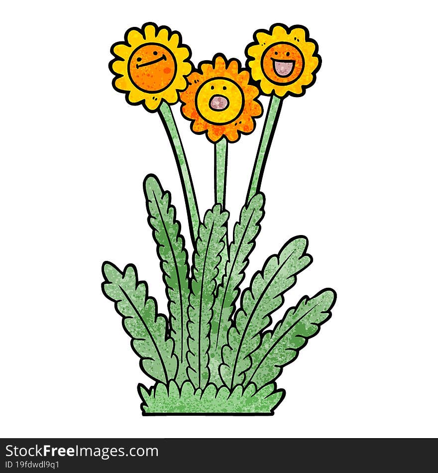 cartoon happy flowers. cartoon happy flowers