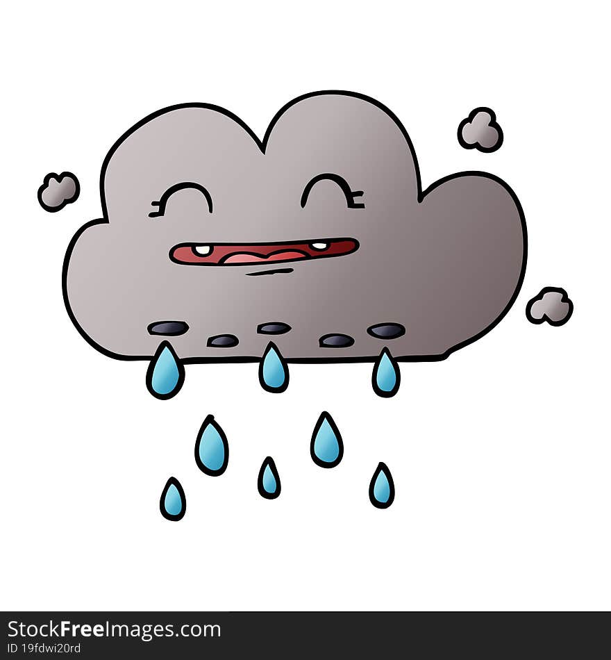 cartoon doodle rain cloud