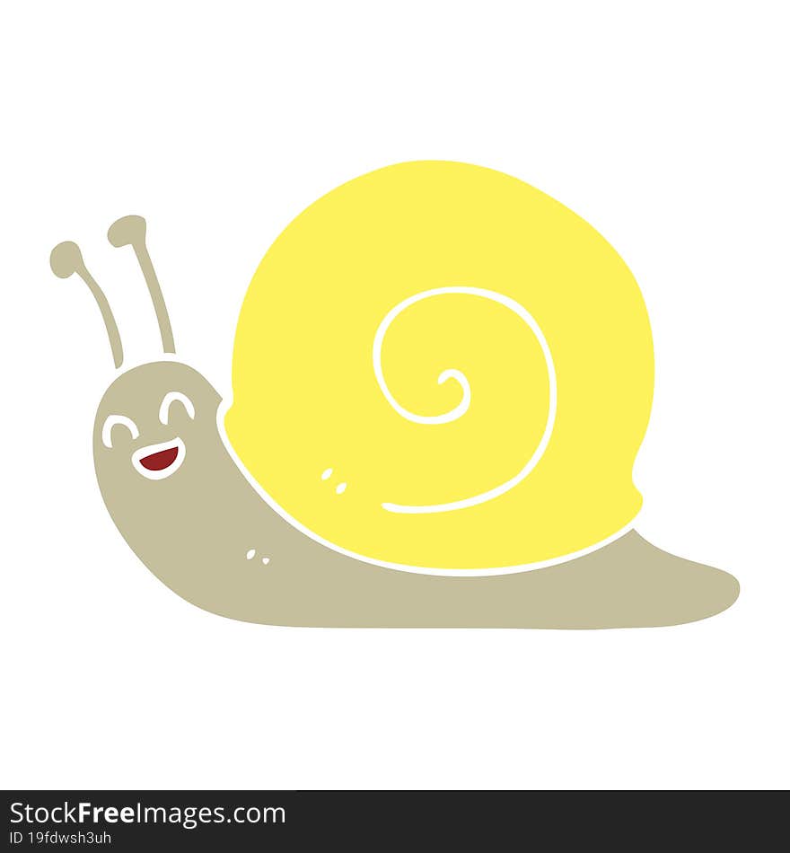 flat color style cartoon snail