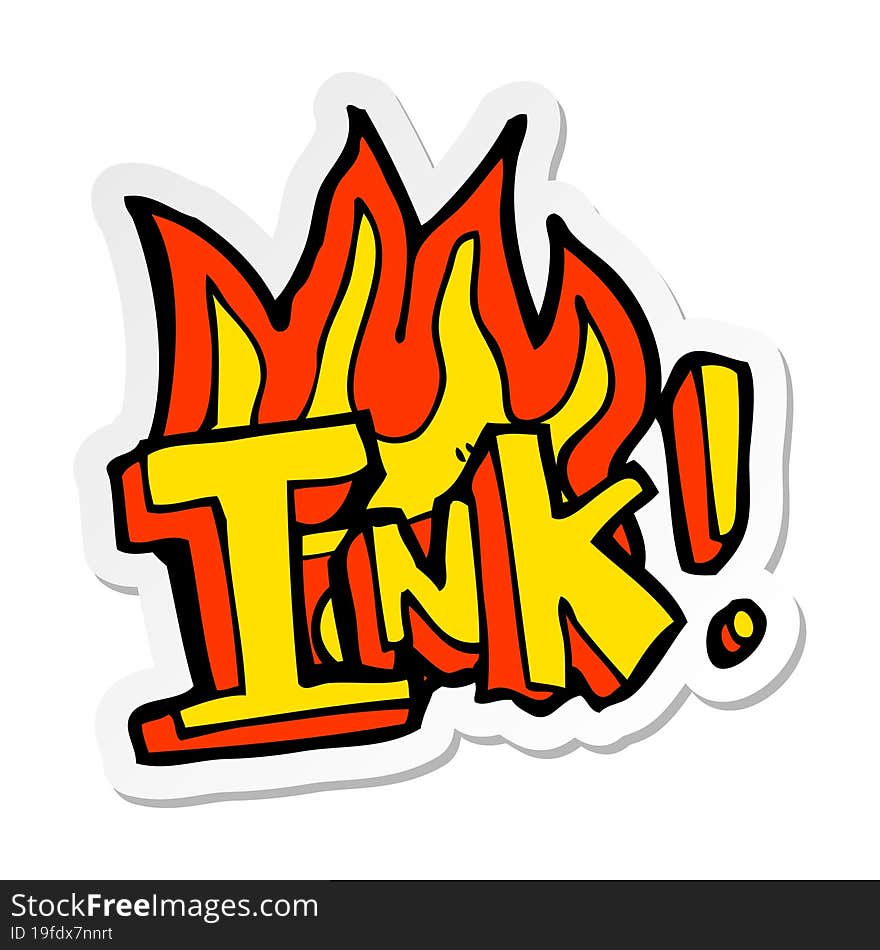 sticker of a ink cartoon