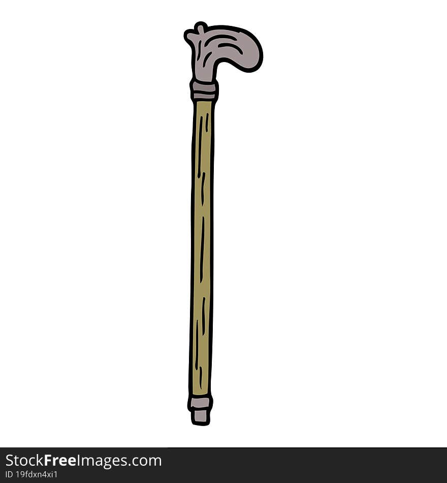 cartoon doodle walking stick