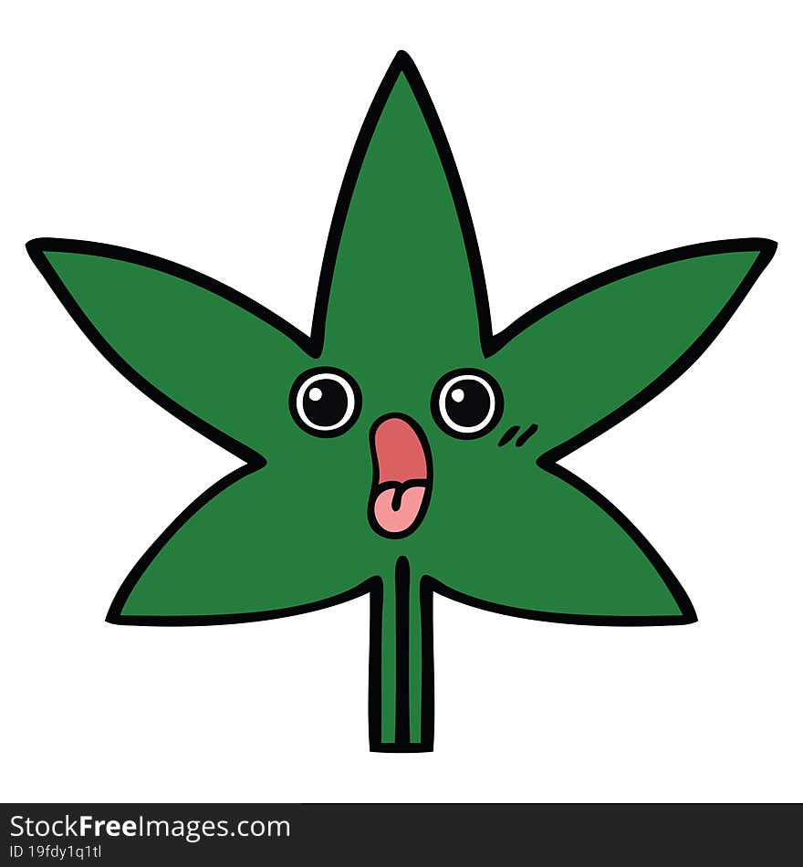 cute cartoon of a marijuana leaf. cute cartoon of a marijuana leaf