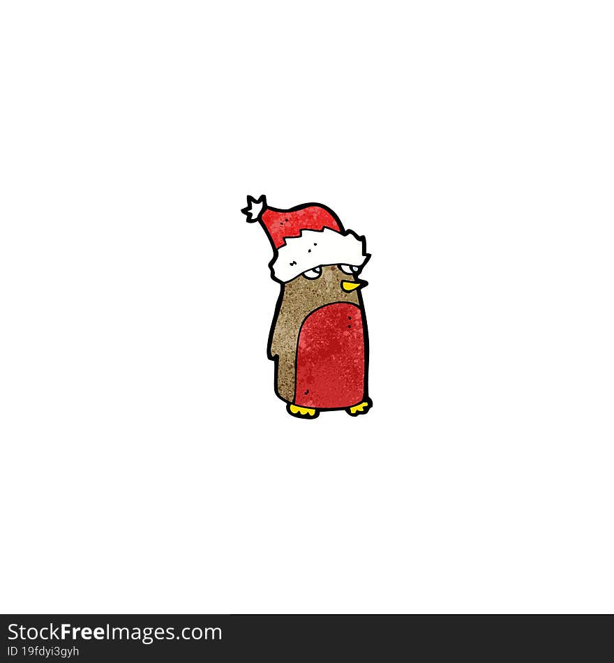 cartoon christmas robin