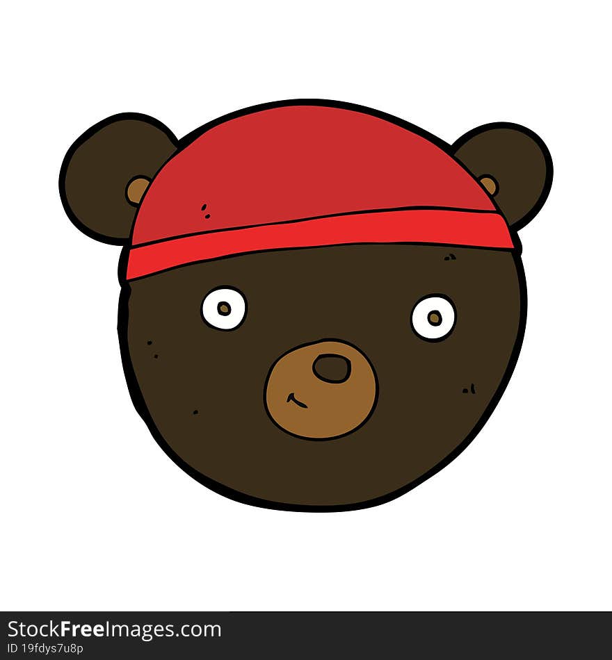 Cartoon Black Bear Face