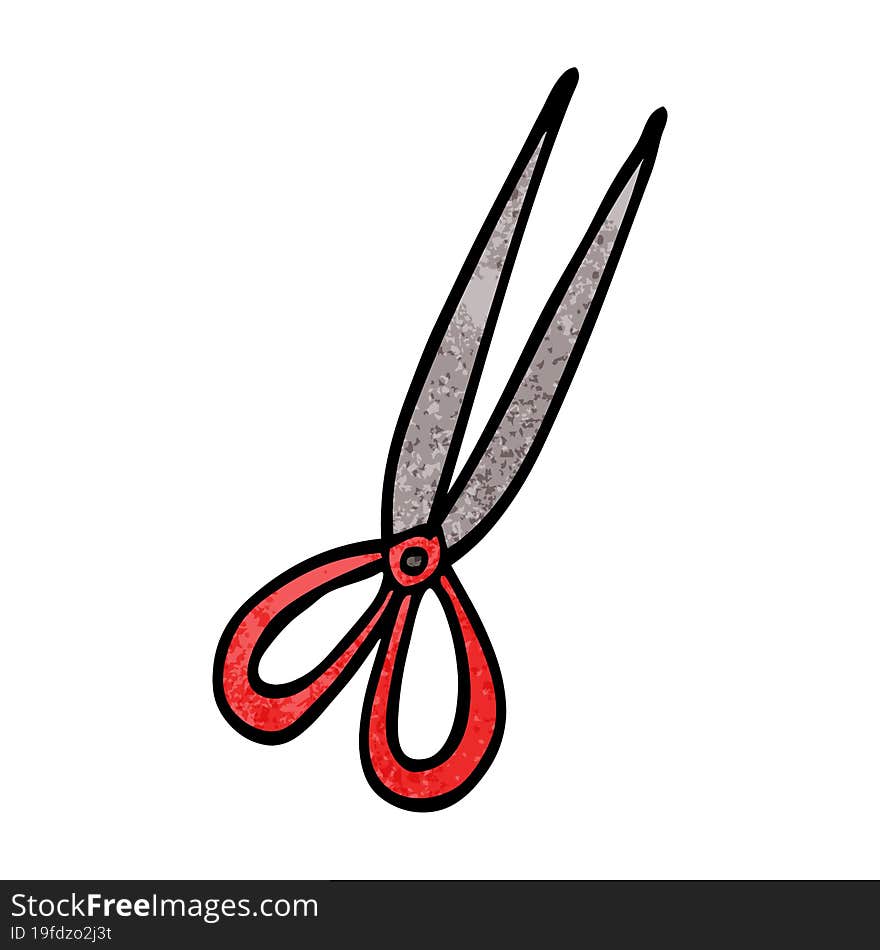 Cartoon Doodle Open Scissors