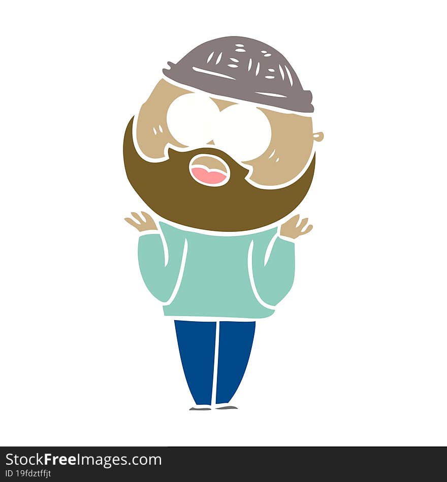 flat color style cartoon bearded man