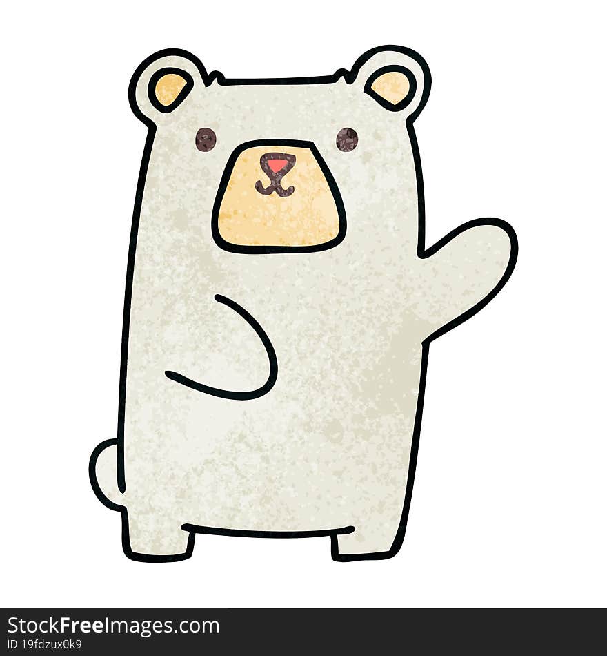 Quirky Hand Drawn Cartoon Polar Bear