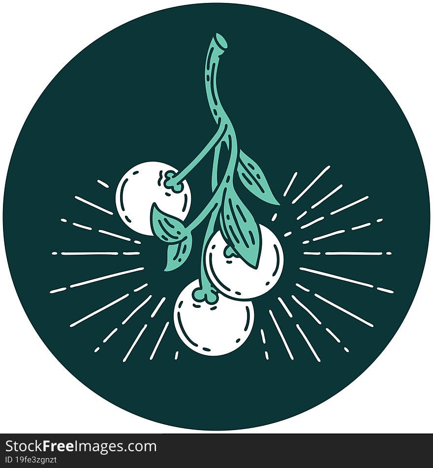 icon of tattoo style mistletoe berries