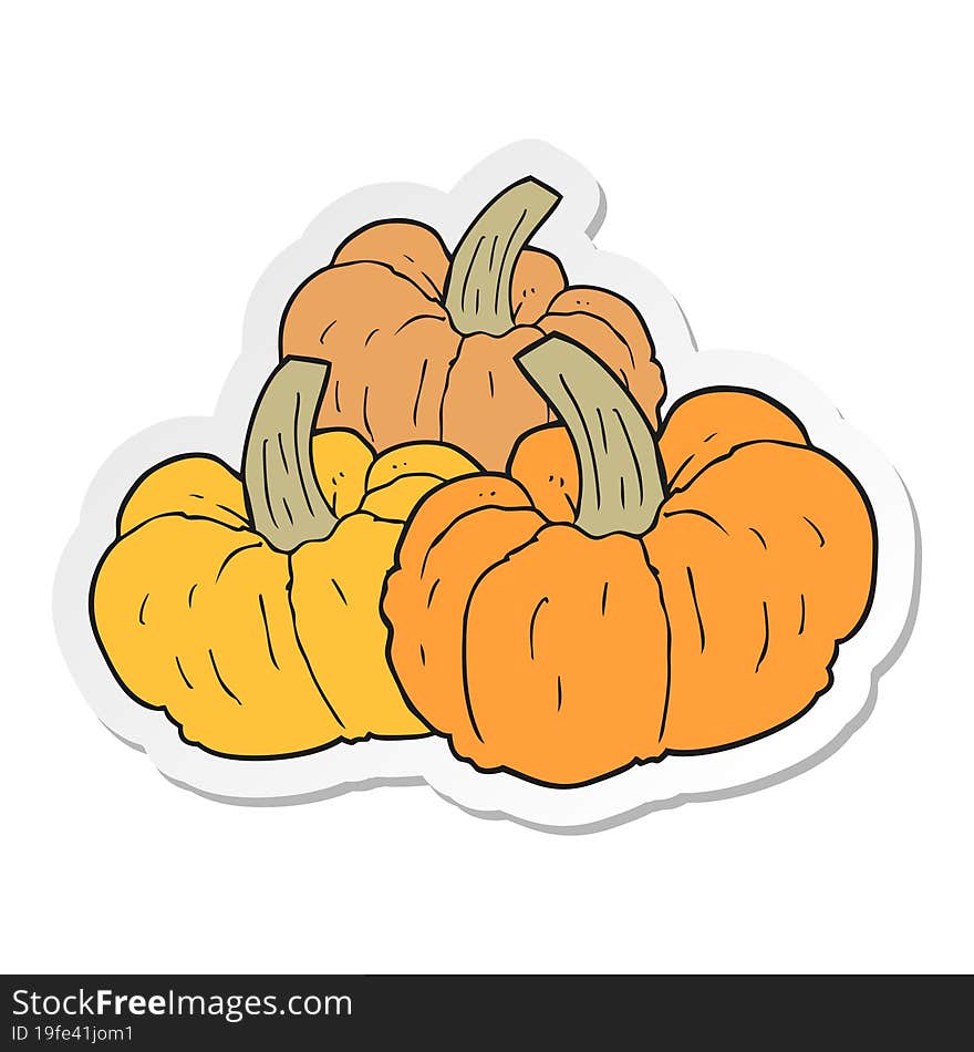 sticker of a cartoon pumpkin