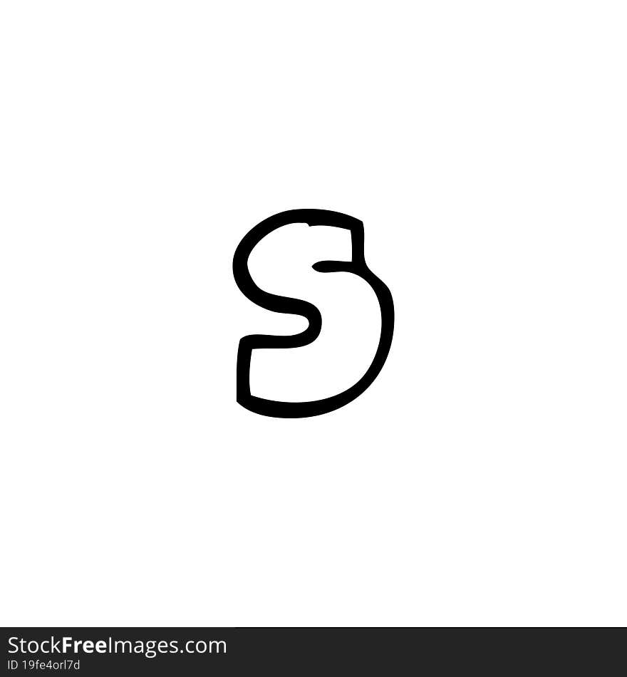 Line Drawing Cartoon Letter S