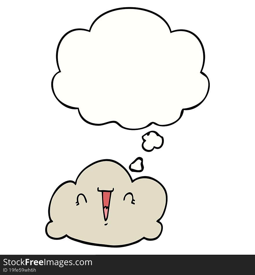 cartoon cloud and thought bubble