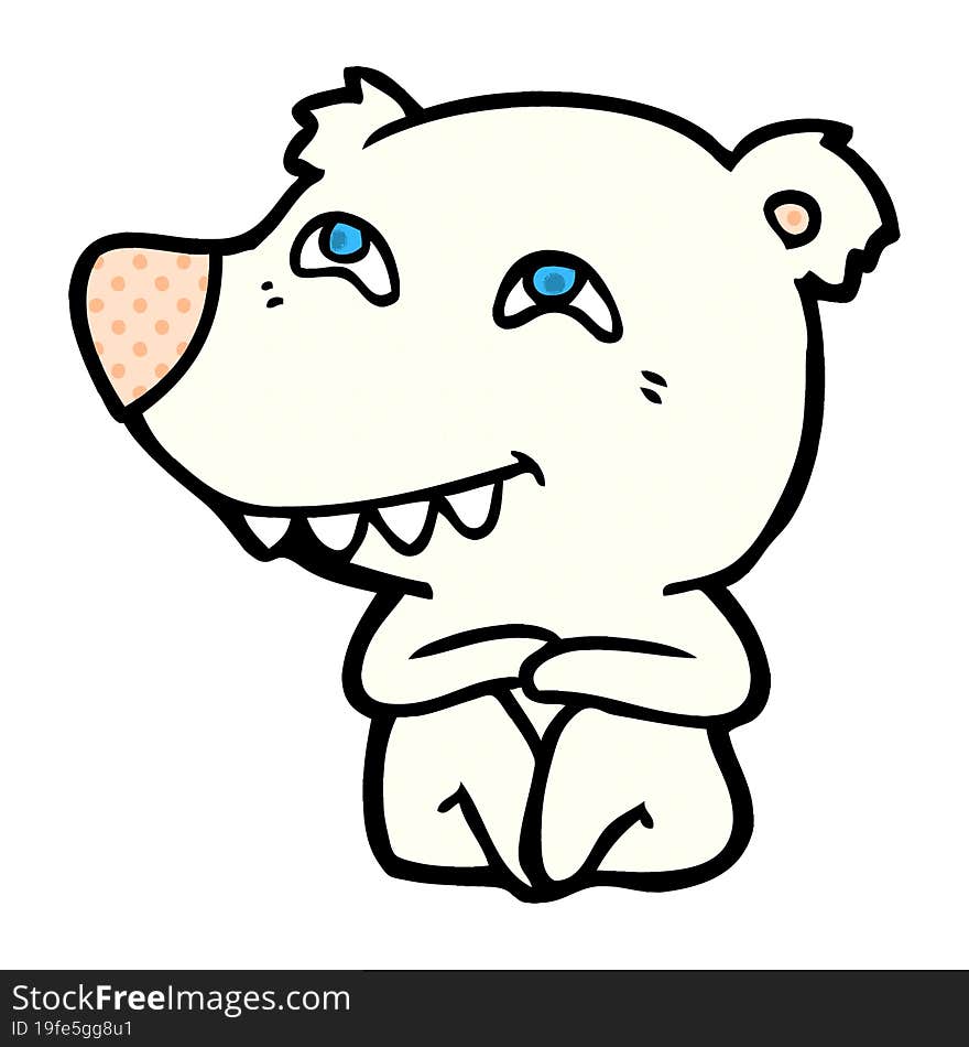 cartoon polar bear showing teeth. cartoon polar bear showing teeth