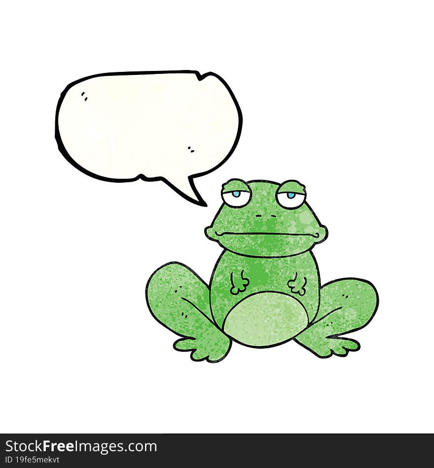 freehand speech bubble textured cartoon frog