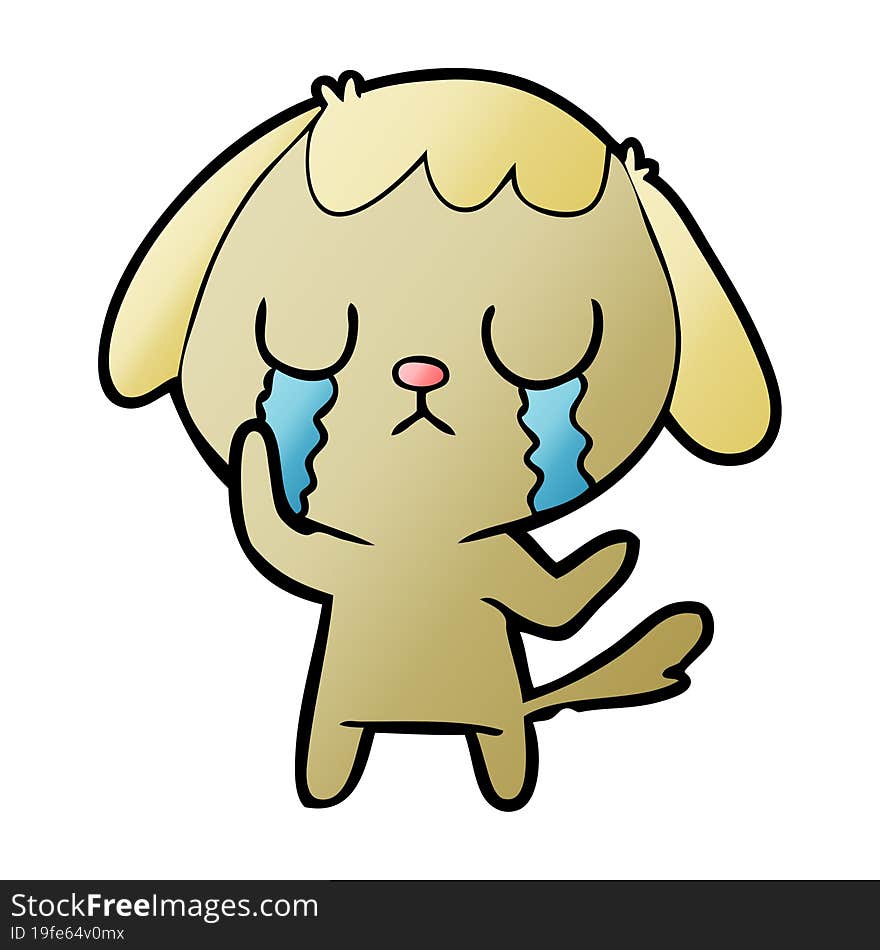 cute cartoon dog crying. cute cartoon dog crying