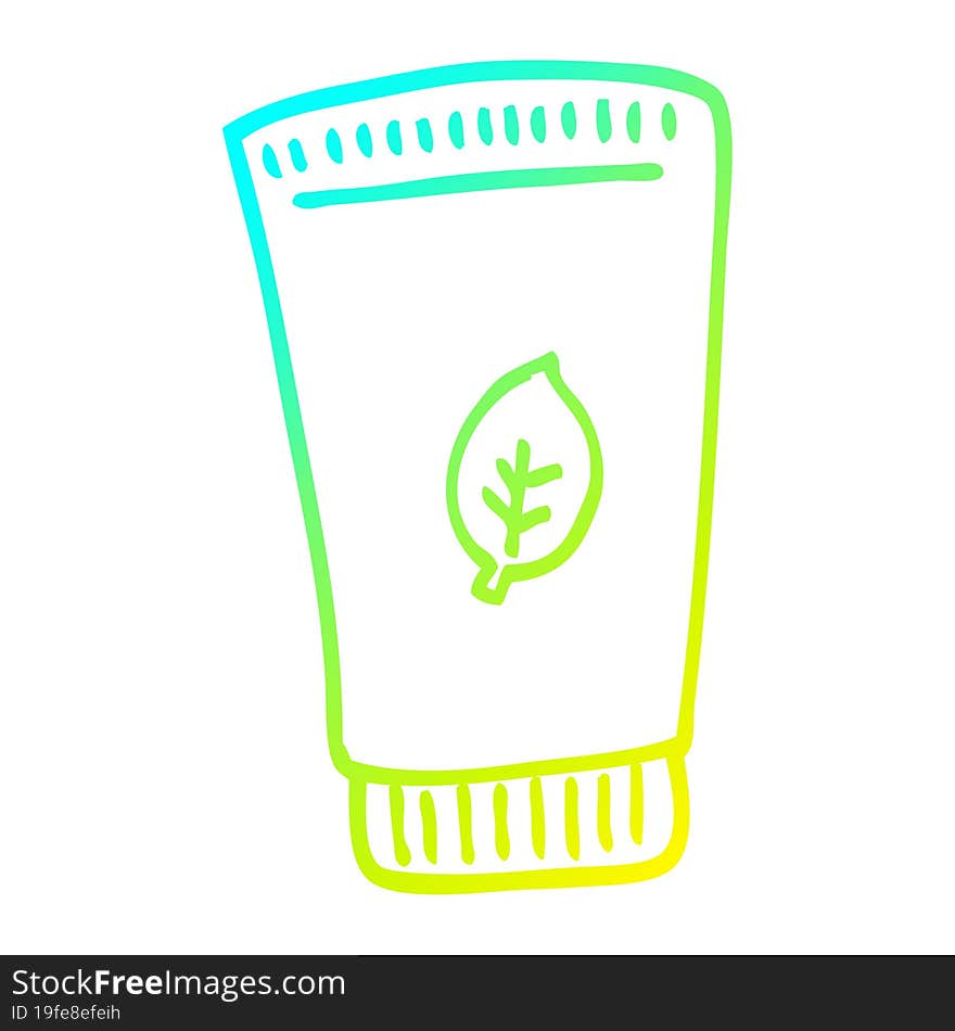 cold gradient line drawing of a cartoon of moisturiser