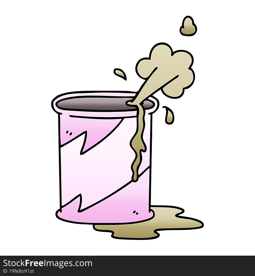 quirky gradient shaded cartoon exploding soda can