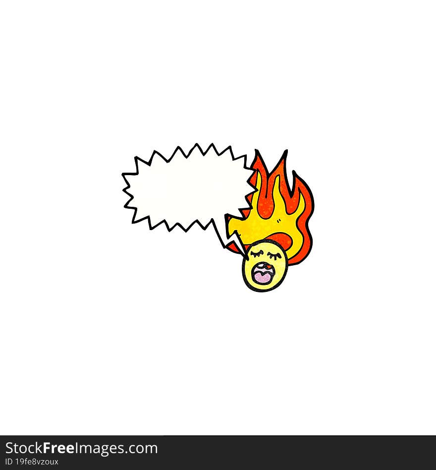 cartoon flaming emoticon face