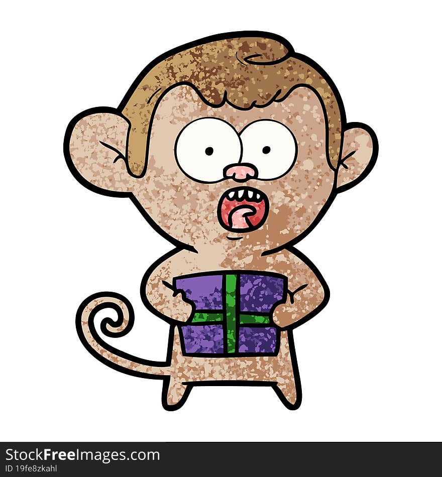 cartoon shocked monkey. cartoon shocked monkey