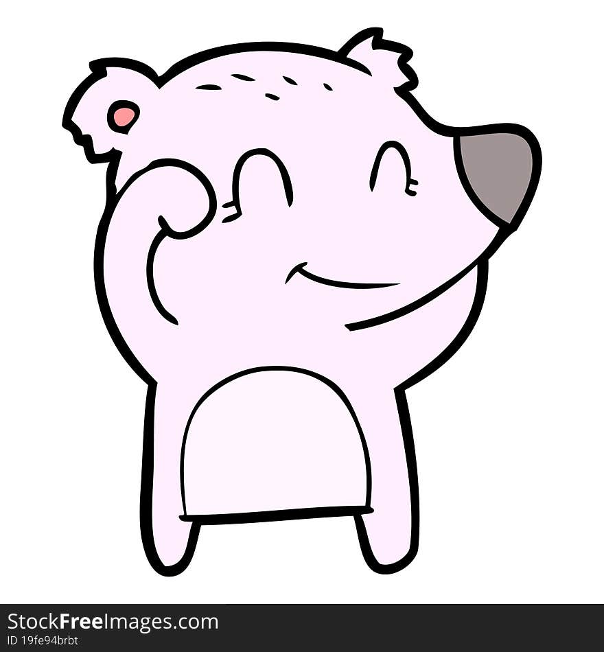 tired smiling bear cartoon. tired smiling bear cartoon