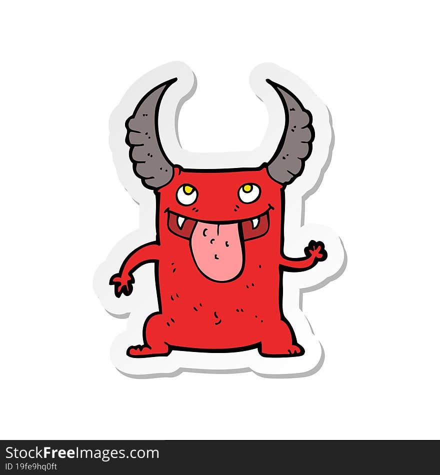 sticker of a cartoon devil