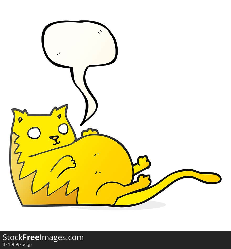 speech bubble cartoon fat cat