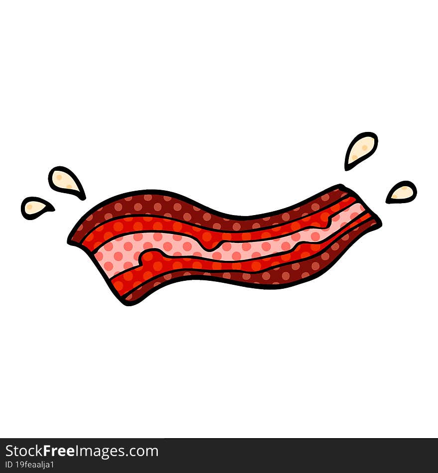 cartoon doodle sizzling bacon