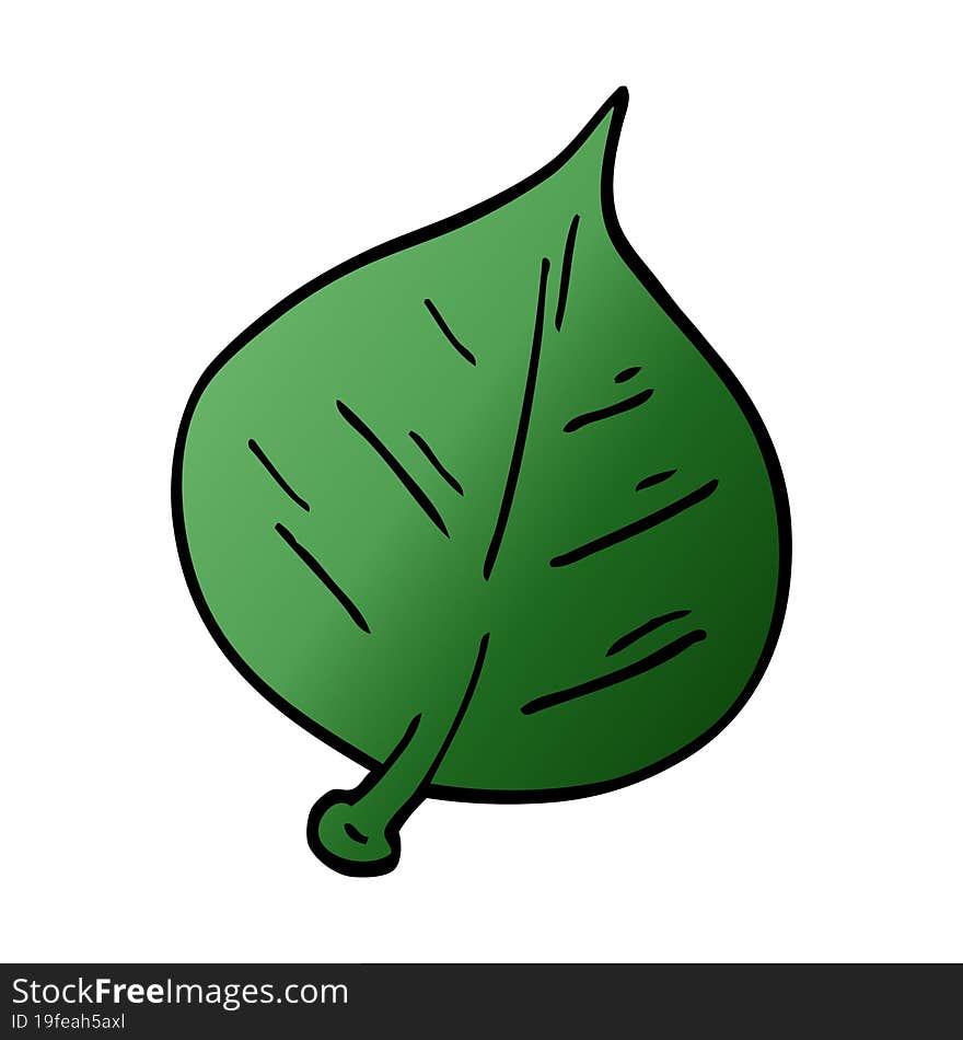 cartoon doodle leaf