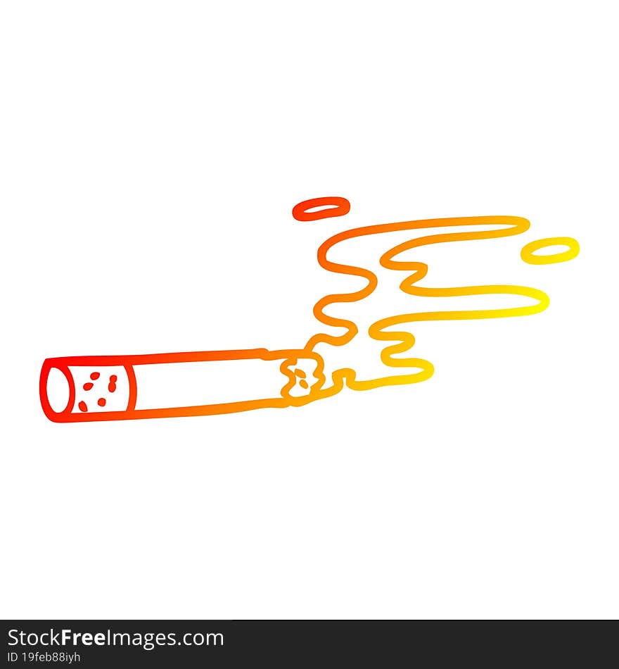 warm gradient line drawing cartoon cigarette